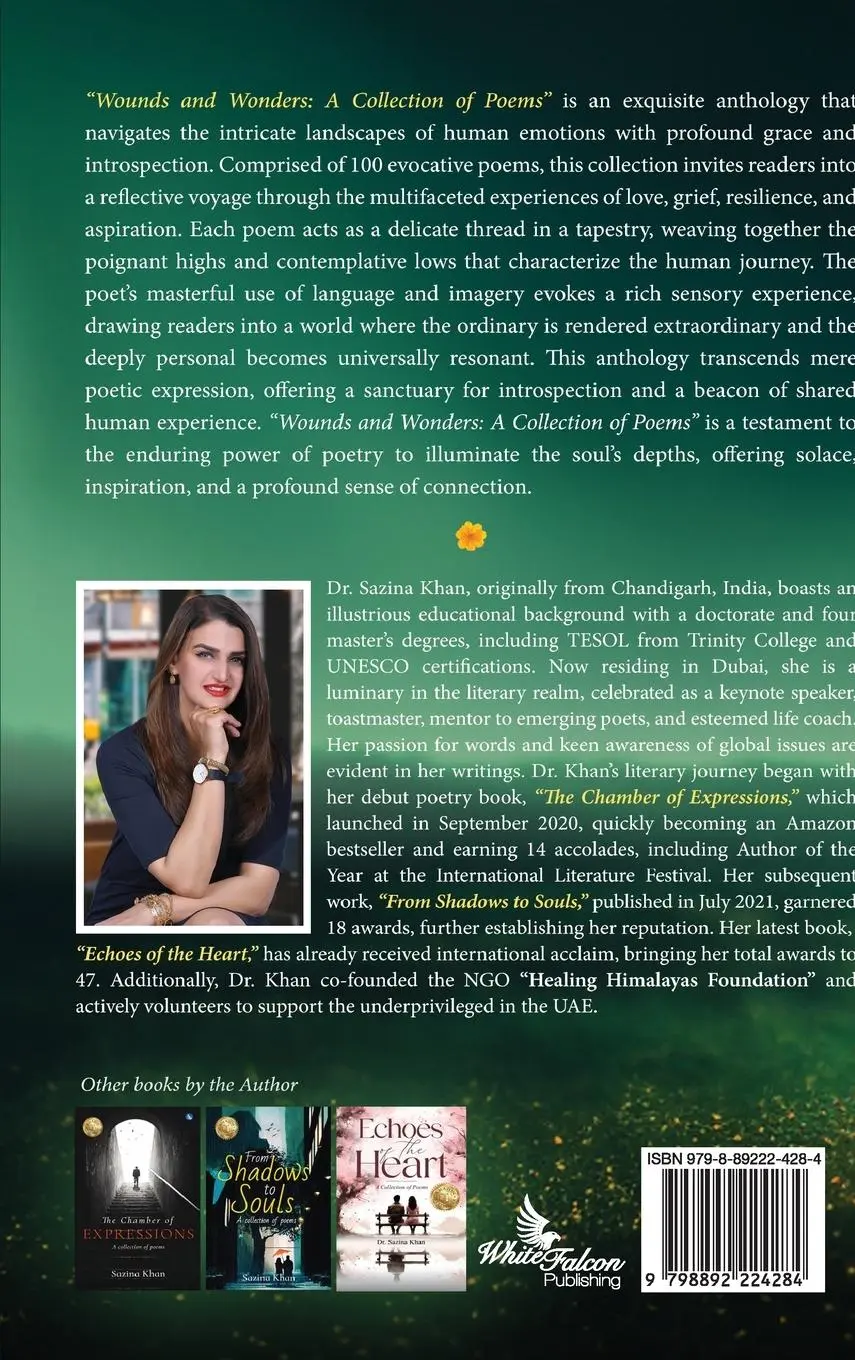 Rückseite: 9798892224284 | Wounds and Wonders - A Collection of Poems | Sazina Khan | Buch | 2024