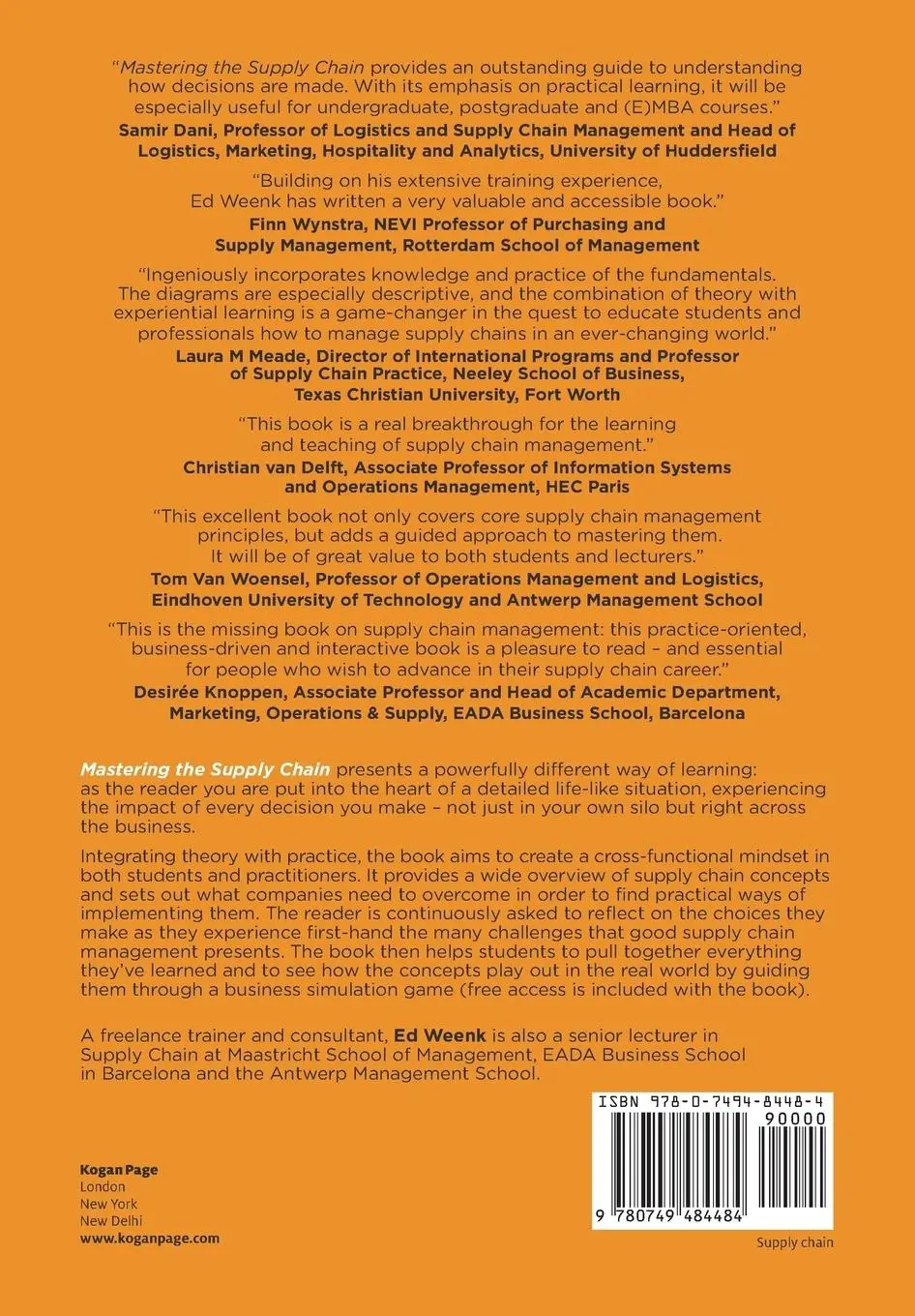 Rückseite: 9780749484484 | Mastering the Supply Chain | Ed Weenk | Taschenbuch | Englisch | 2019