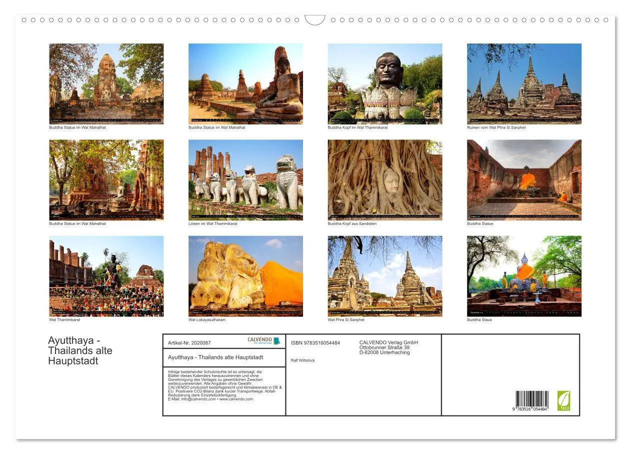 Bild: 9783516054484 | Ayutthaya - Thailands alte Hauptstadt (Wandkalender 2026 DIN A2...