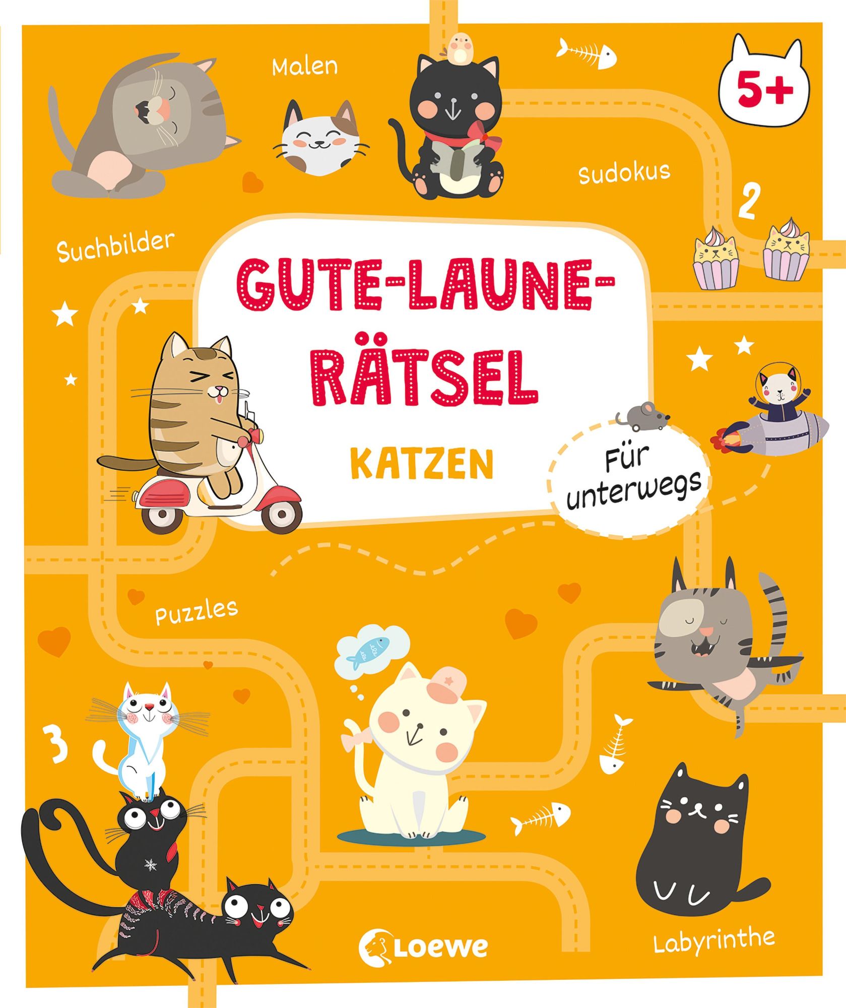 Cover: 9783743214484 | Gute-Laune-Rätsel für unterwegs - Katzen | Cordula Kamb | Taschenbuch