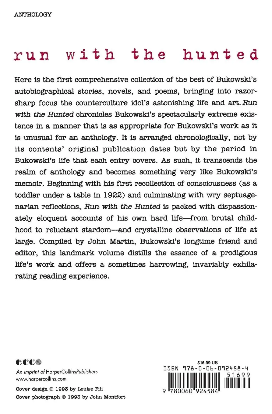 Rückseite: 9780060924584 | Run with the Hunted | Charles Bukowski Reader, a | Charles Bukowski