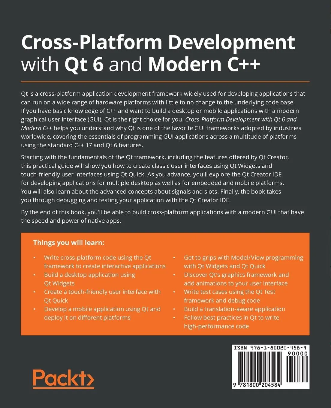 Rückseite: 9781800204584 | Cross-Platform Development with Qt 6 and Modern C++ | Nibedit Dey