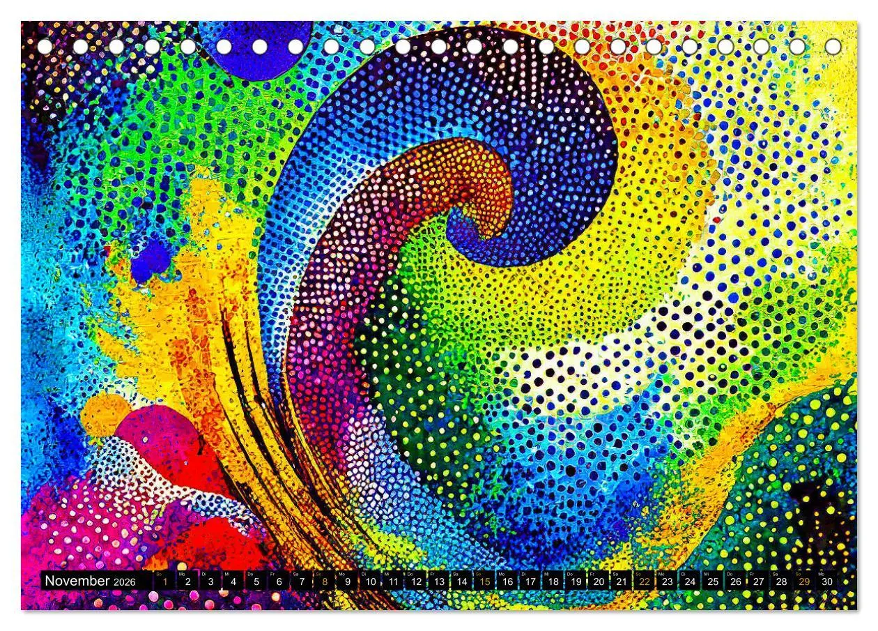 Bild: 9783457404584 | Abstrakte Farbdynamik (Tischkalender 2026 DIN A5 quer), CALVENDO...