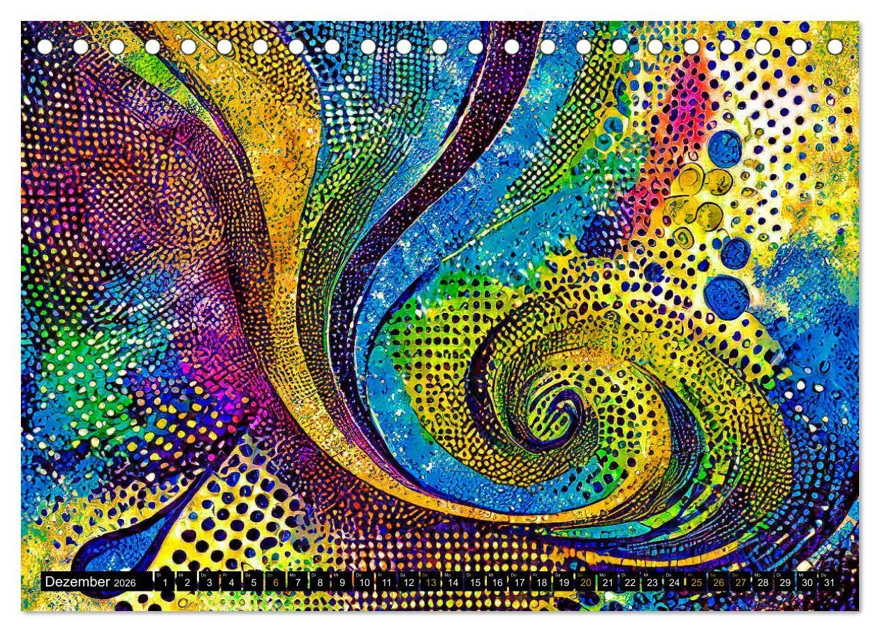 Bild: 9783457404584 | Abstrakte Farbdynamik (Tischkalender 2026 DIN A5 quer), CALVENDO...