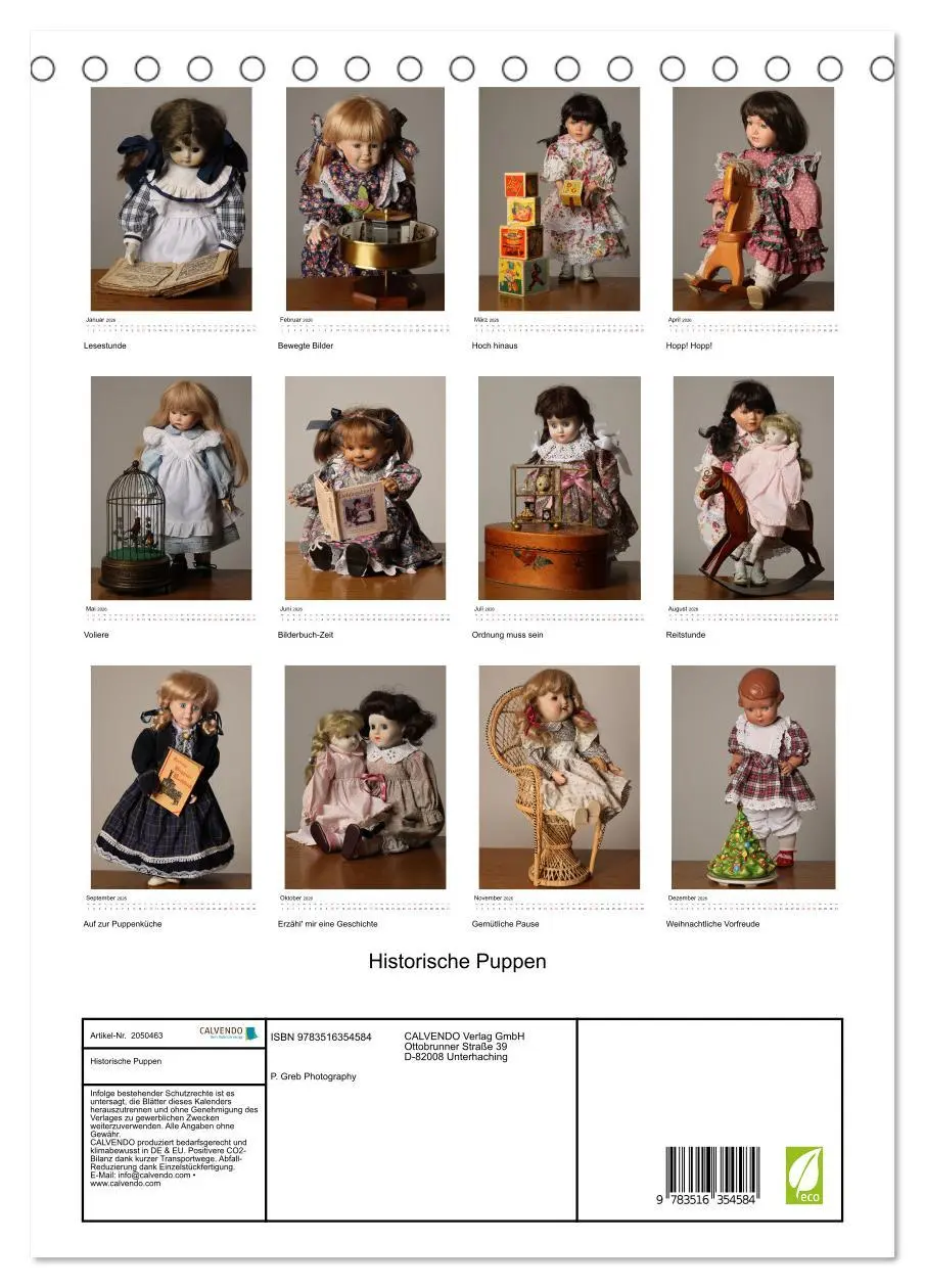 Bild: 9783516354584 | Historische Puppen (Tischkalender 2026 DIN A5 hoch), CALVENDO...