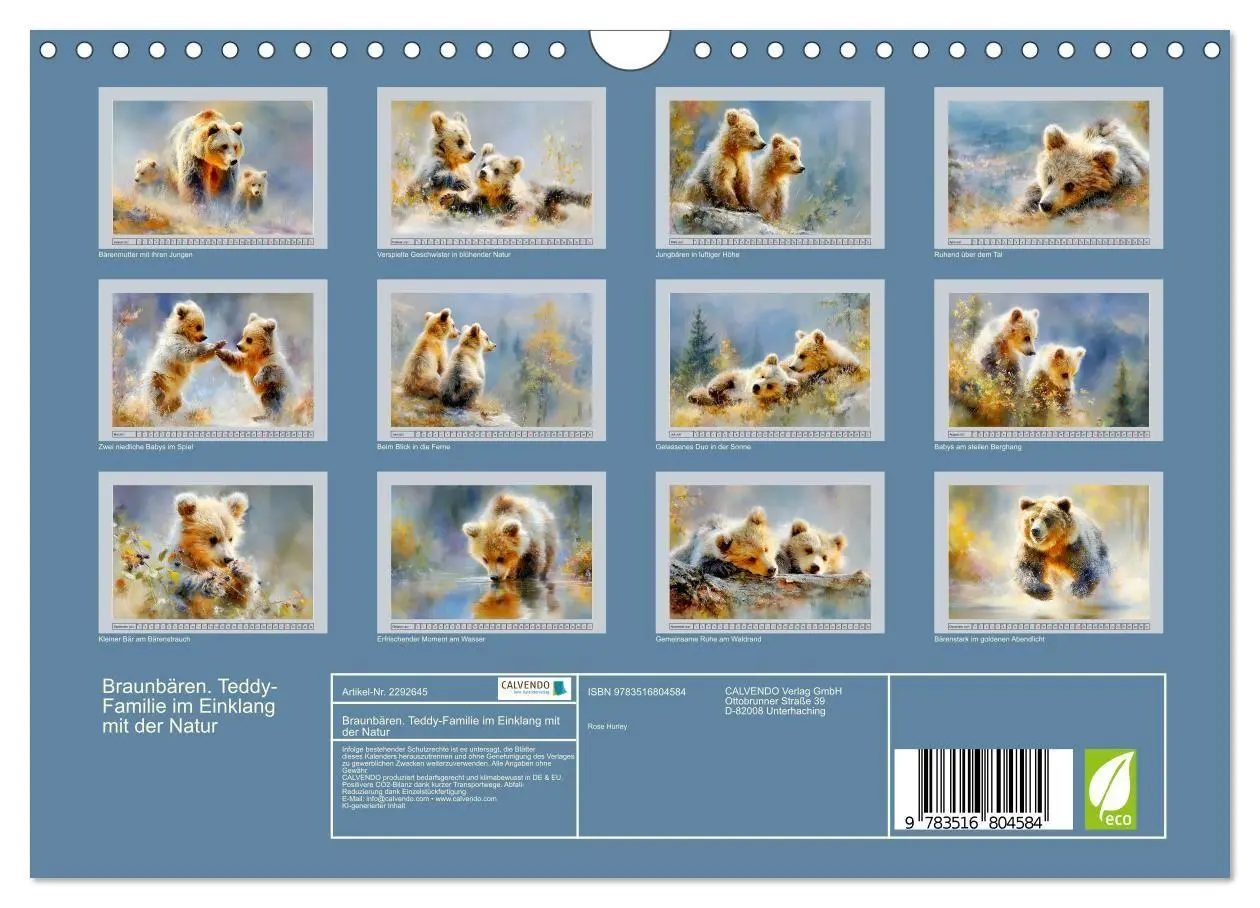 Bild: 9783516804584 | Braunbären. Teddy-Familie im Einklang mit der Natur (Wandkalender...
