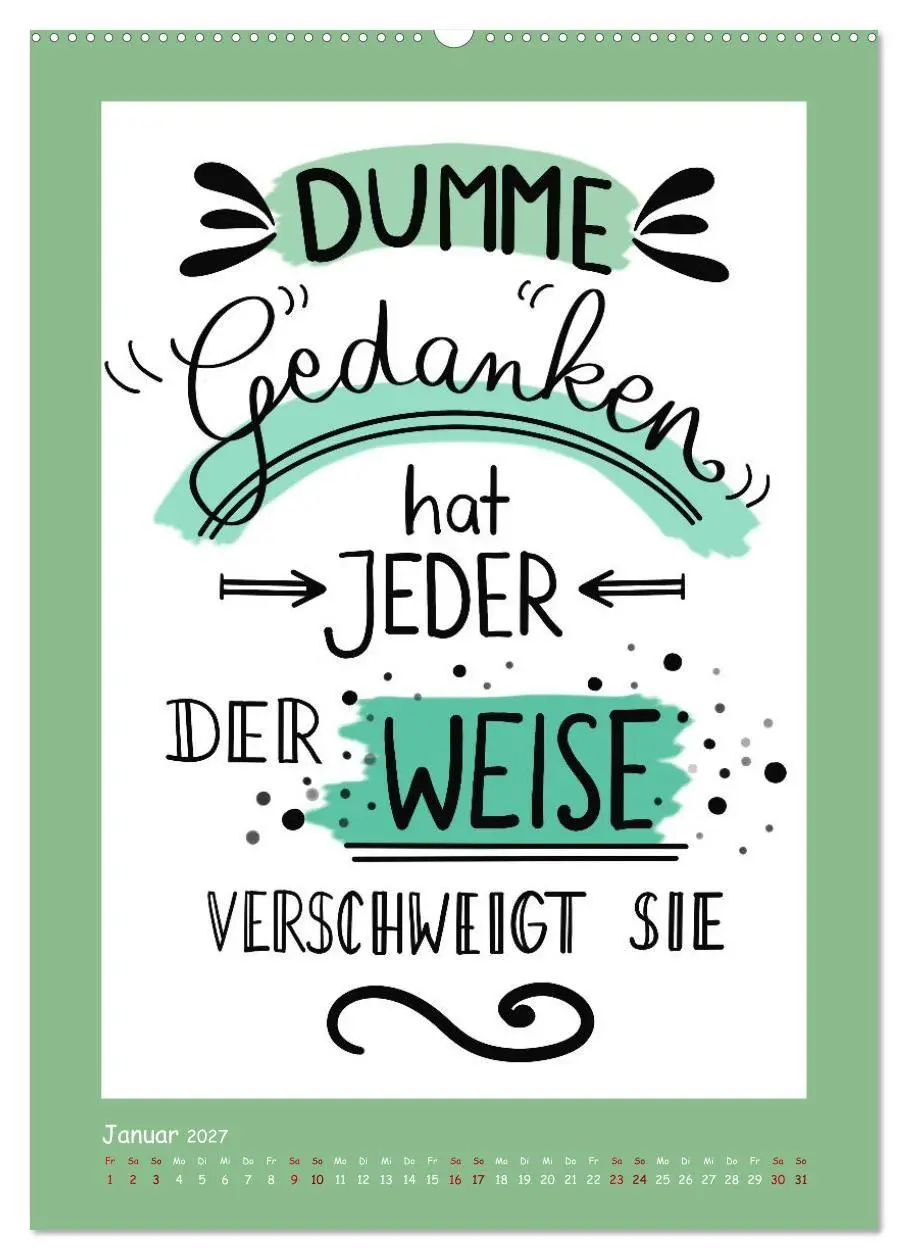 Bild: 9783569124684 | Nachgedacht-Sprüche und Zitate (hochwertiger Premium Wandkalender...