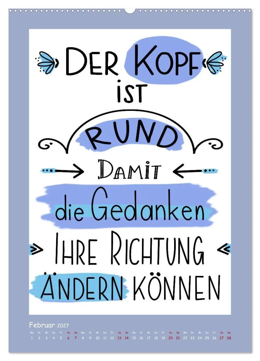 Bild: 9783569124684 | Nachgedacht-Sprüche und Zitate (hochwertiger Premium Wandkalender...