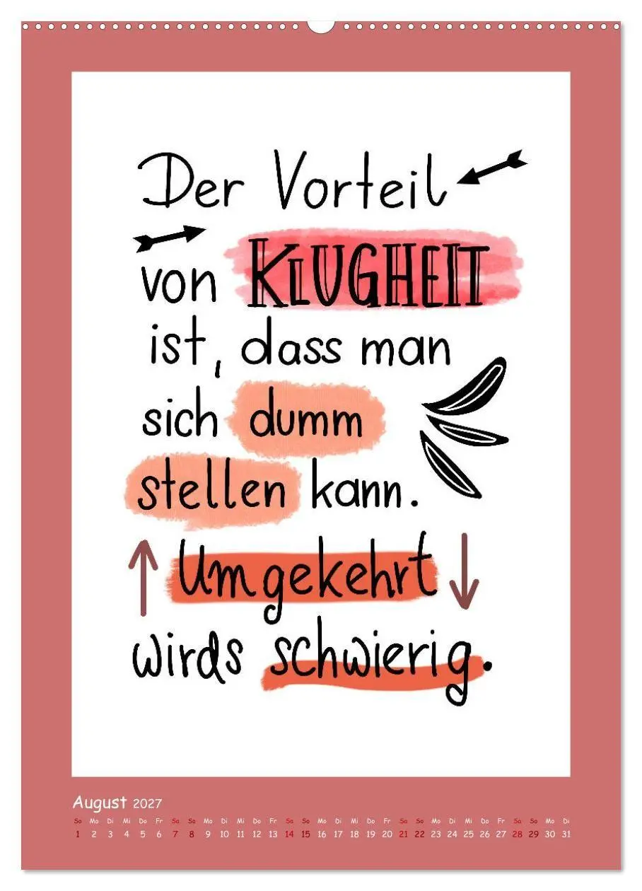 Bild: 9783569124684 | Nachgedacht-Sprüche und Zitate (hochwertiger Premium Wandkalender...
