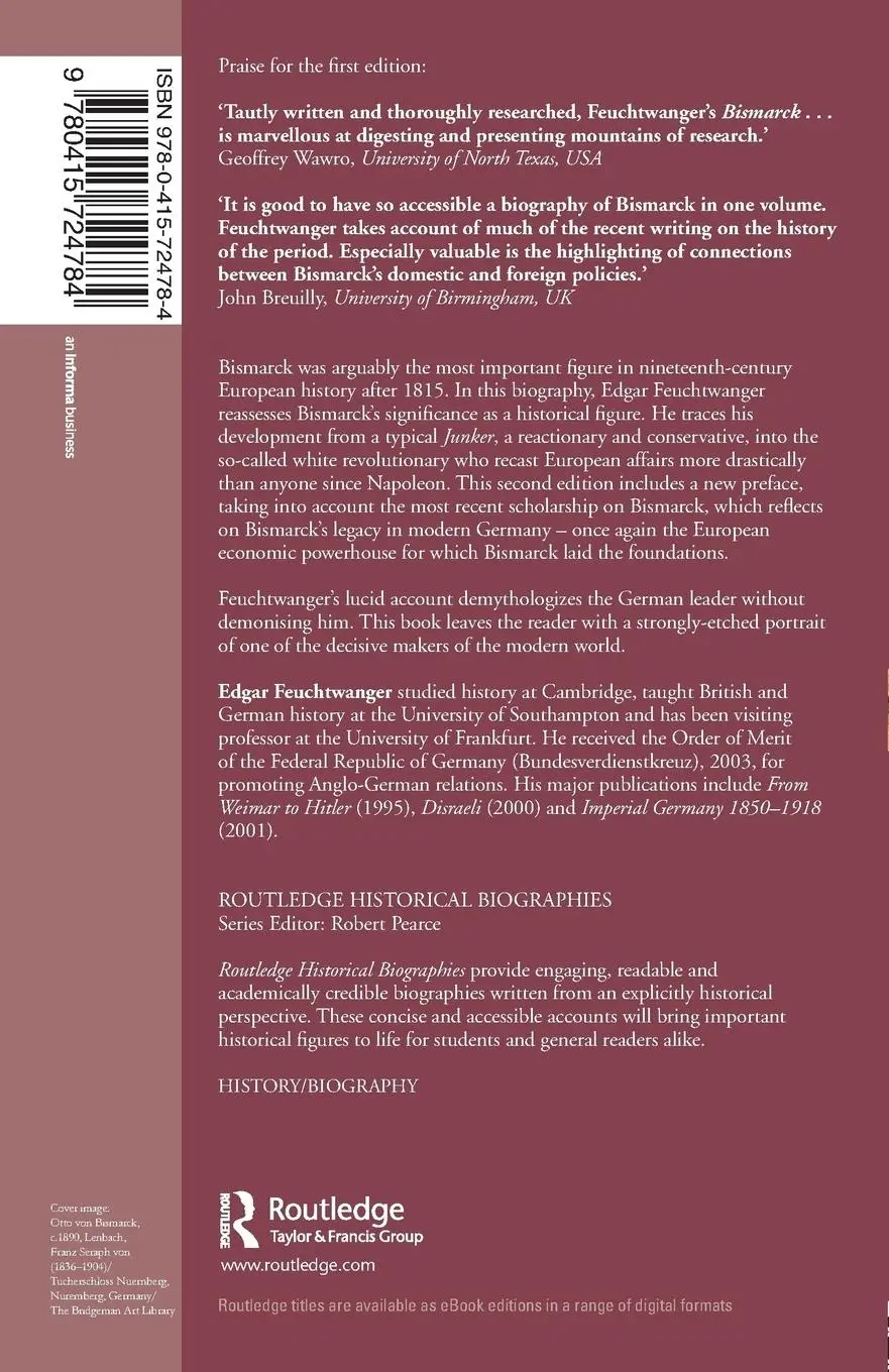 Rückseite: 9780415724784 | Bismarck | A Political History | Edgar Feuchtwanger | Taschenbuch