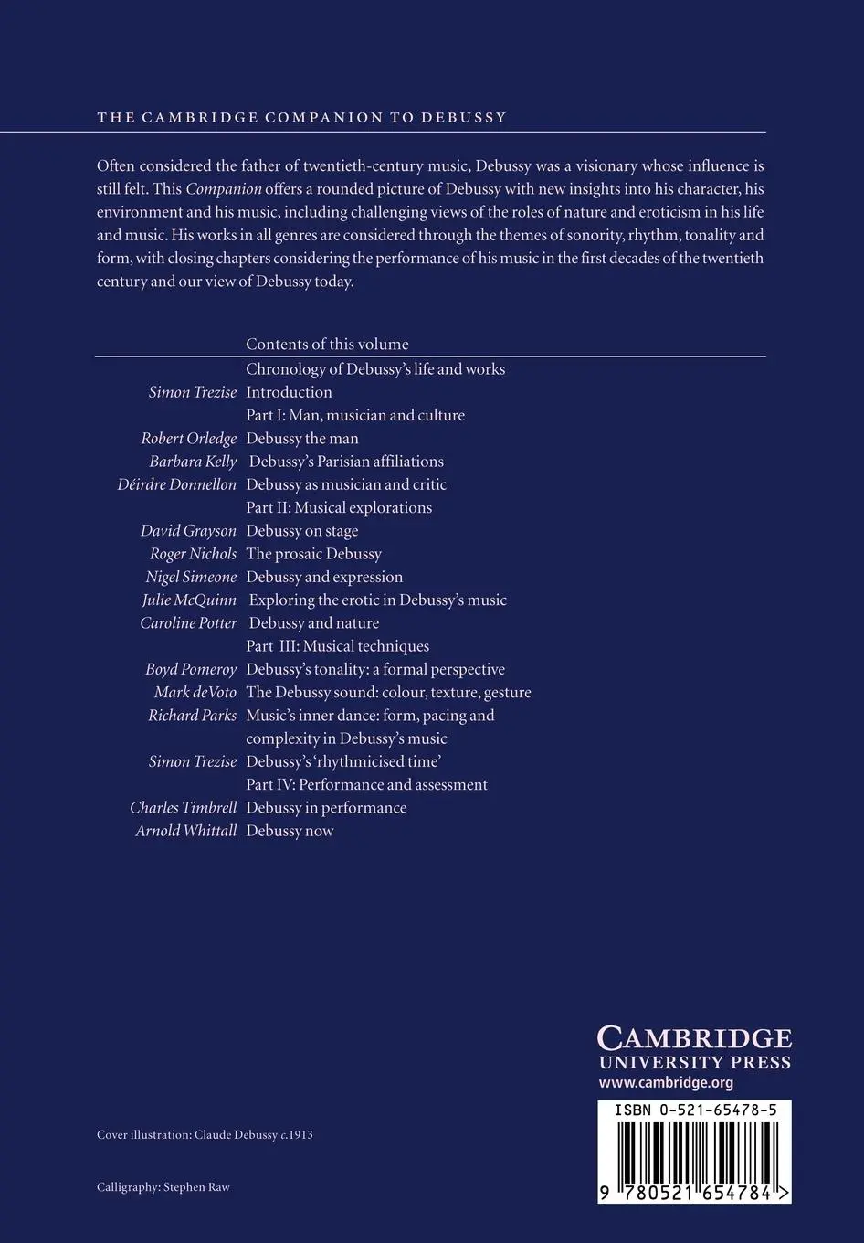 Rückseite: 9780521654784 | The Cambridge Companion to Debussy | Simon Trezise (u. a.) | Buch