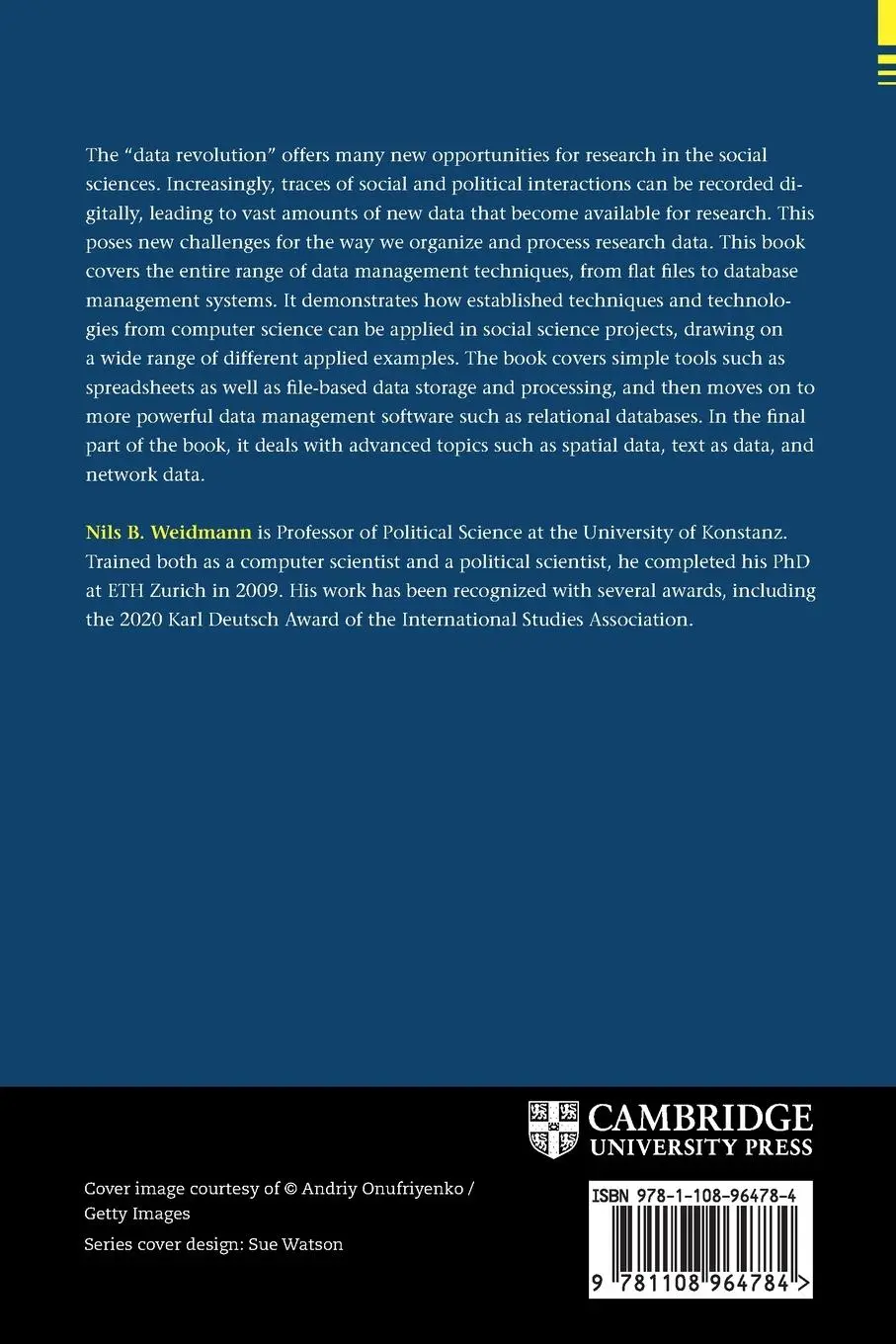 Rückseite: 9781108964784 | Data Management for Social Scientists | Nils B Weidmann | Taschenbuch