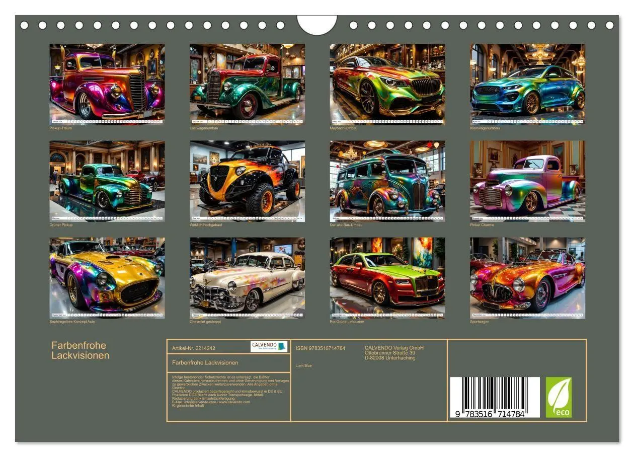 Bild: 9783516714784 | Farbenfrohe Lackvisionen (Wandkalender 2026 DIN A4 quer), CALVENDO...