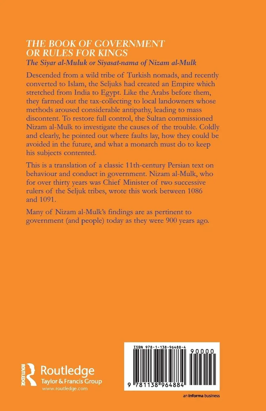 Rückseite: 9781138964884 | The Book of Government or Rules for Kings | Hubert Darke | Taschenbuch