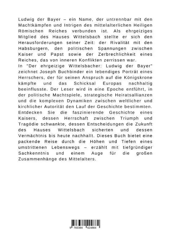 Rückseite: 9783384424884 | Der ehrgeizige Wittelsbacher: Ludwig der Bayer | Joseph Buchbinder