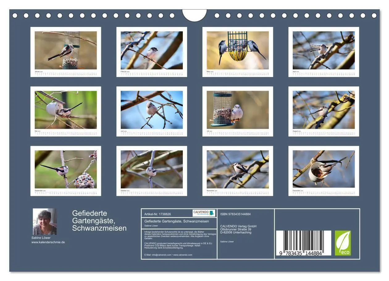 Bild: 9783435144884 | Gefiederte Gartengäste, Schwanzmeisen (Wandkalender 2025 DIN A4...