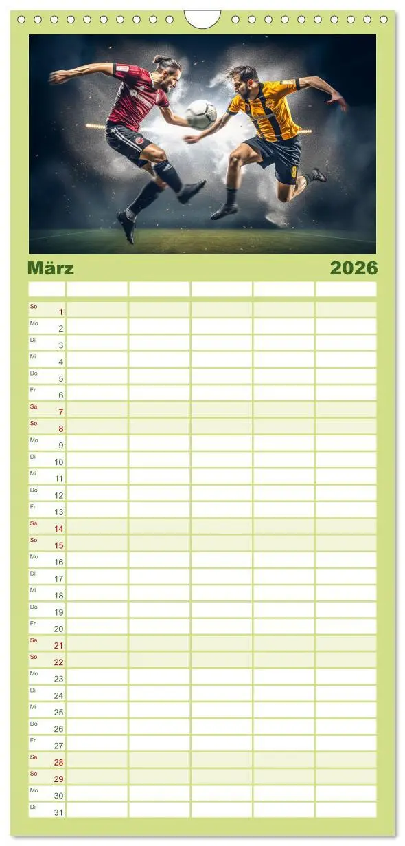Bild: 9783516494884 | Familienplaner 2026 - Fussball - Zweikampf mit 5 Spalten...