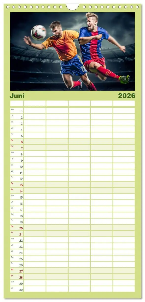 Bild: 9783516494884 | Familienplaner 2026 - Fussball - Zweikampf mit 5 Spalten...