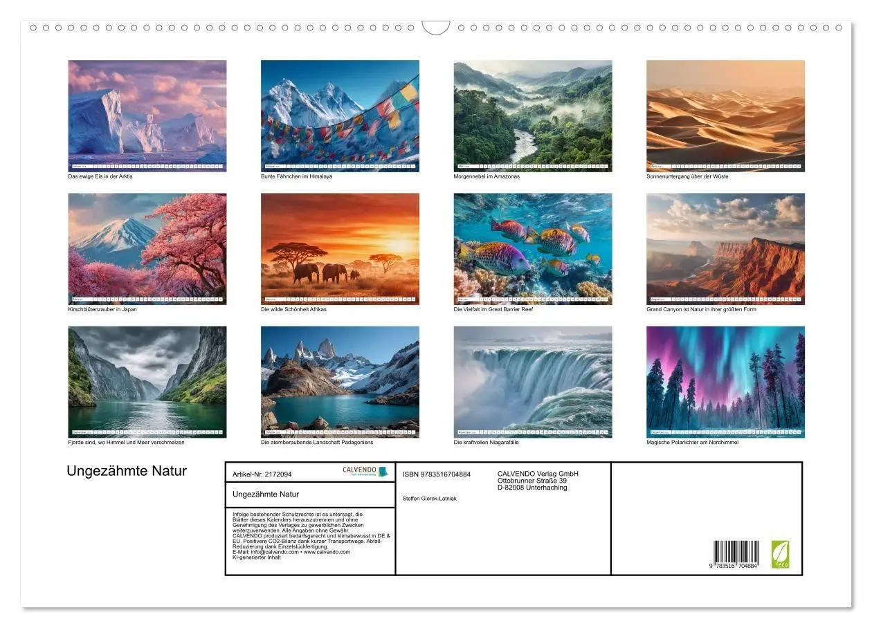 Bild: 9783516704884 | Ungezähmte Natur (Wandkalender 2026 DIN A2 quer), CALVENDO...