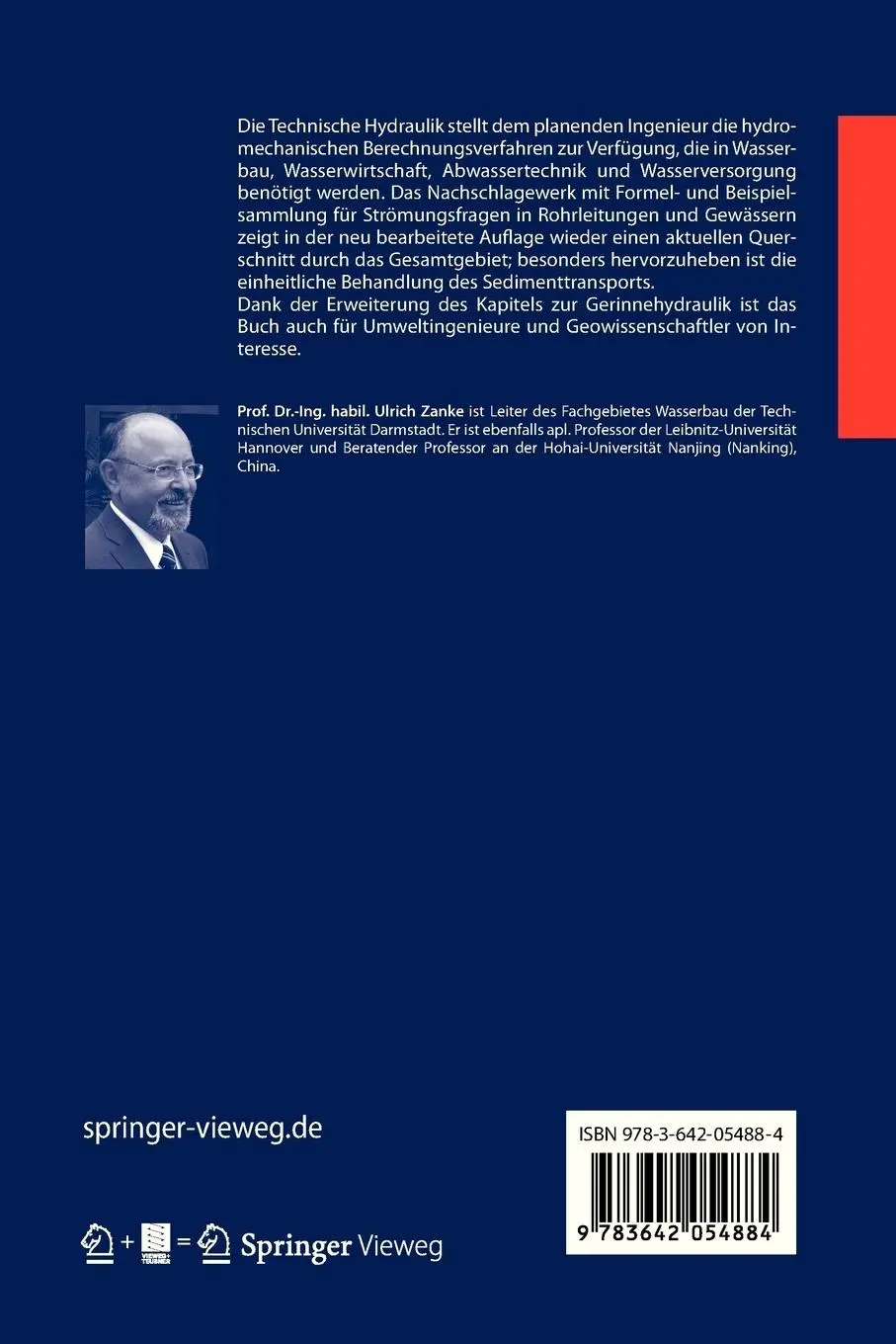 Rückseite: 9783642054884 | Hydraulik für den Wasserbau | Ulrich Zanke | Taschenbuch | xvii | 2012