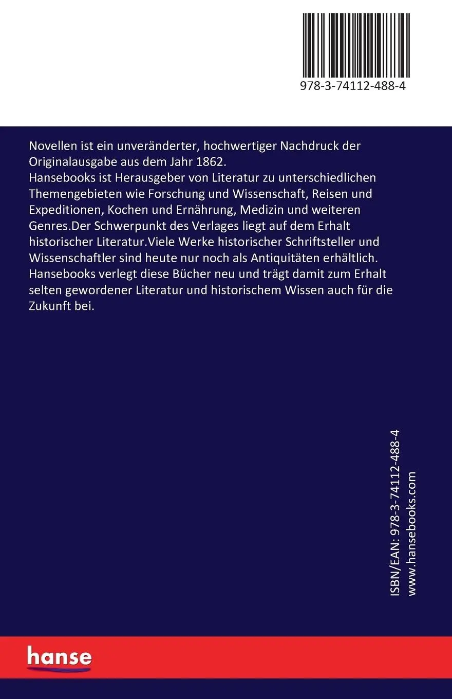 Rückseite: 9783741124884 | Novellen | Herman Grimm | Taschenbuch | 364 S. | Deutsch | 2016