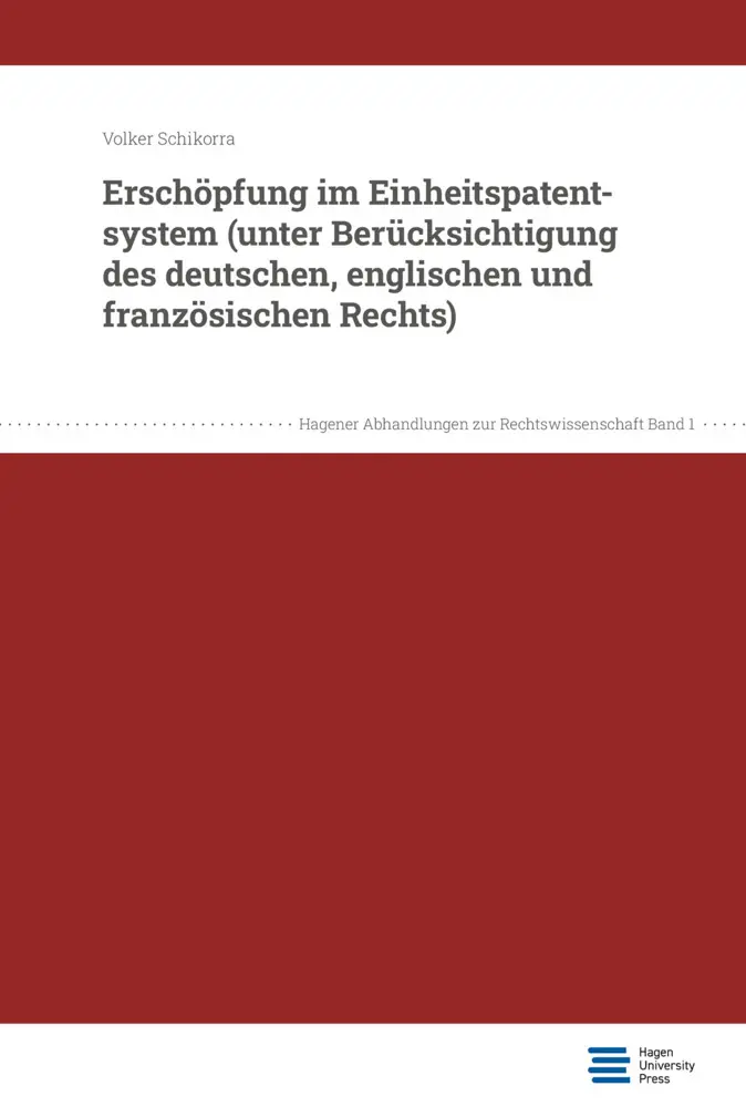 Cover: 9783987674884 | Erschöpfung im Einheitspatentsystem (unter Berücksichtigung des...