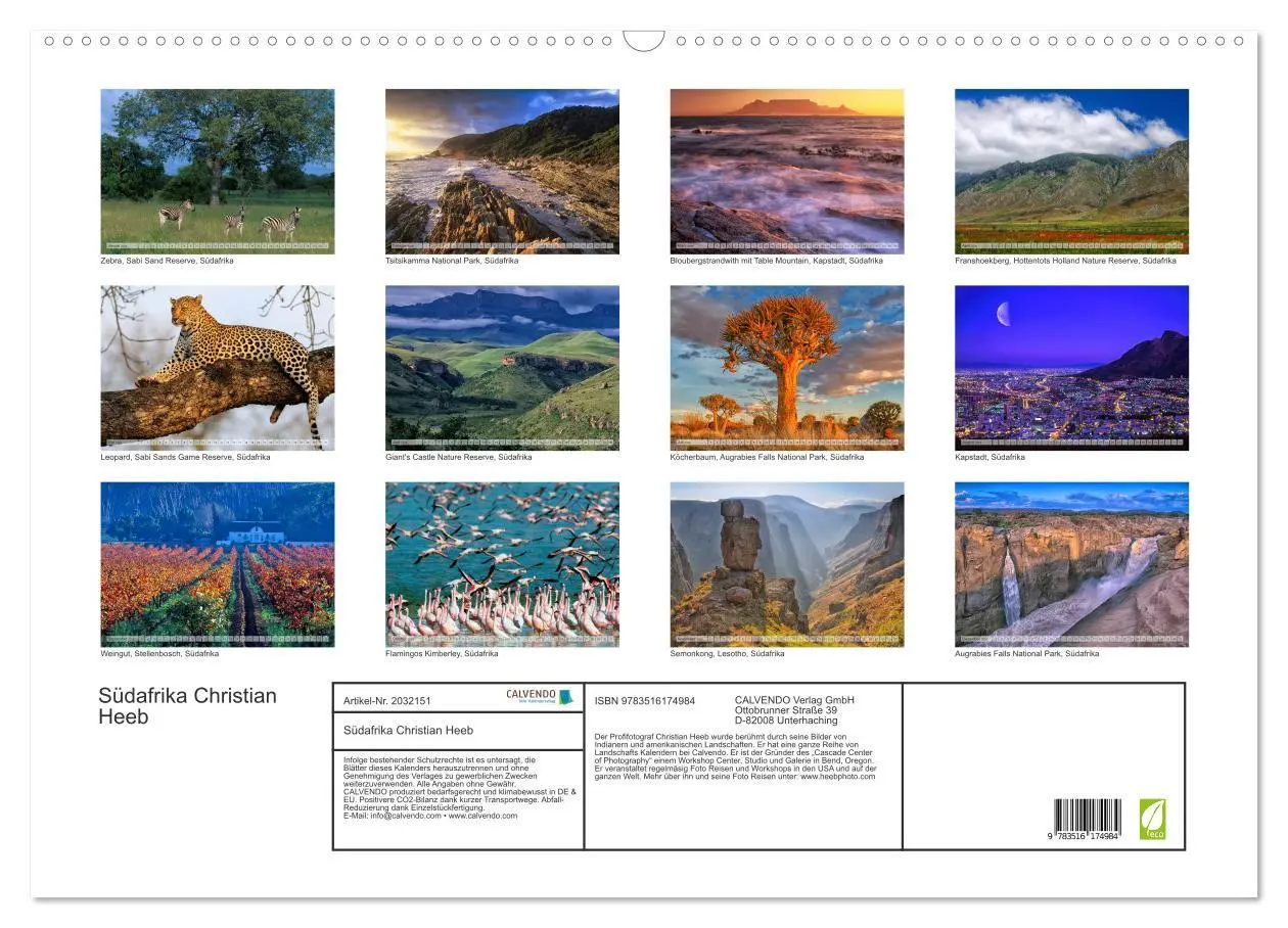 Bild: 9783516174984 | Südafrika Christian Heeb (Wandkalender 2026 DIN A2 quer), CALVENDO...