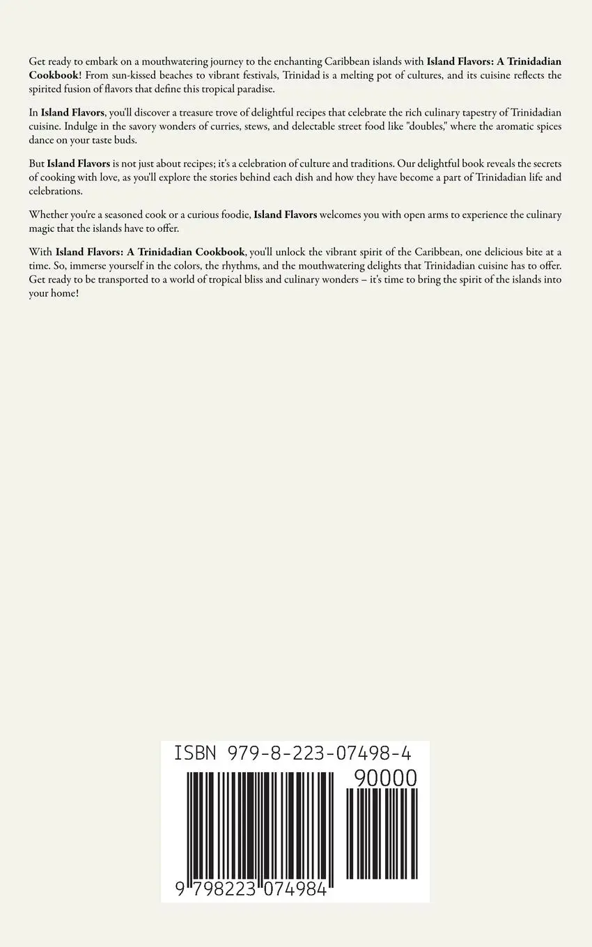 Rückseite: 9798223074984 | Island Flavors | A Trinidadian Cookbook | Coledown Kitchen | Buch