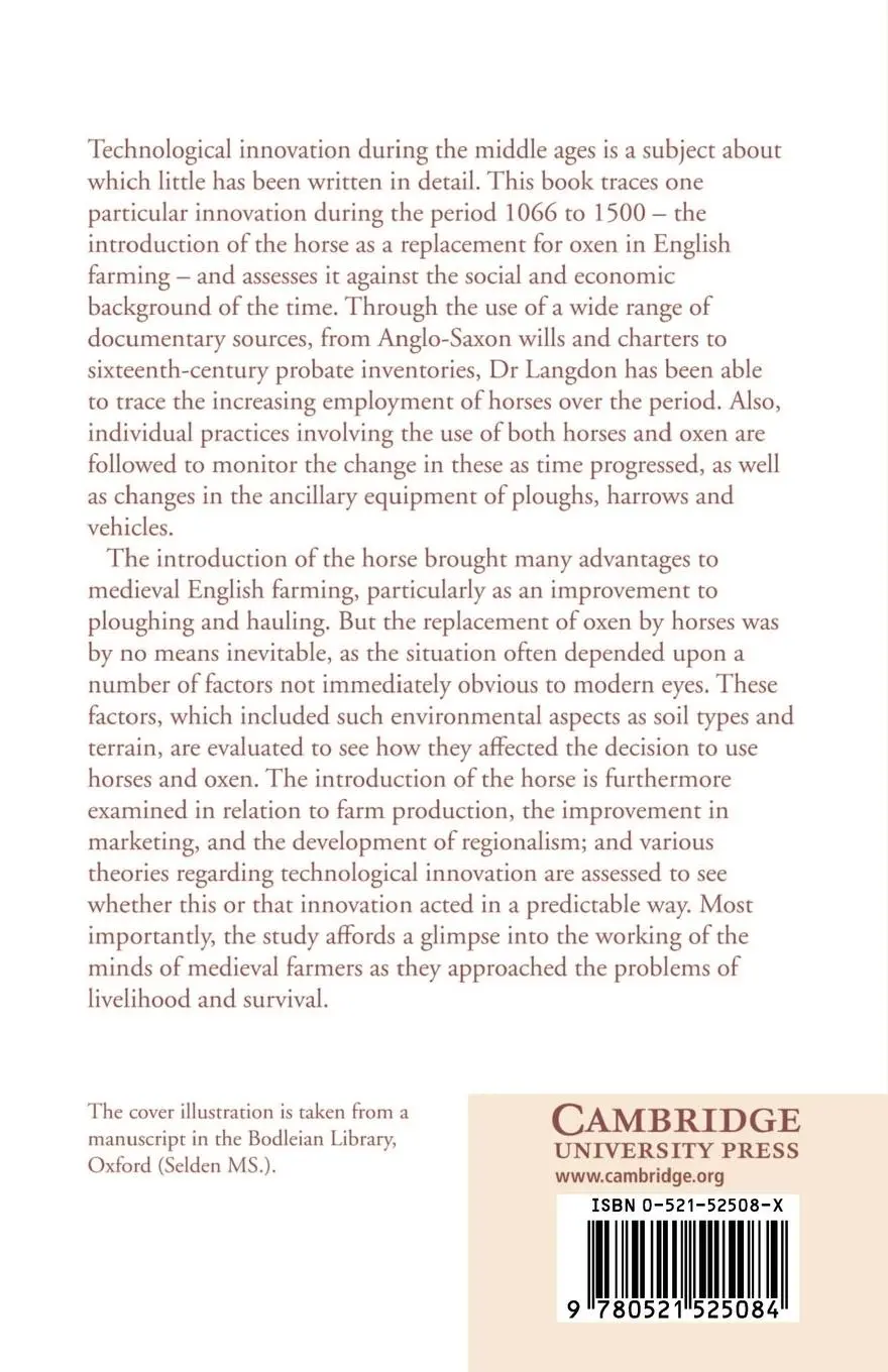 Rückseite: 9780521525084 | Horses, Oxen and Technological Innovation | John Langdon (u. a.)