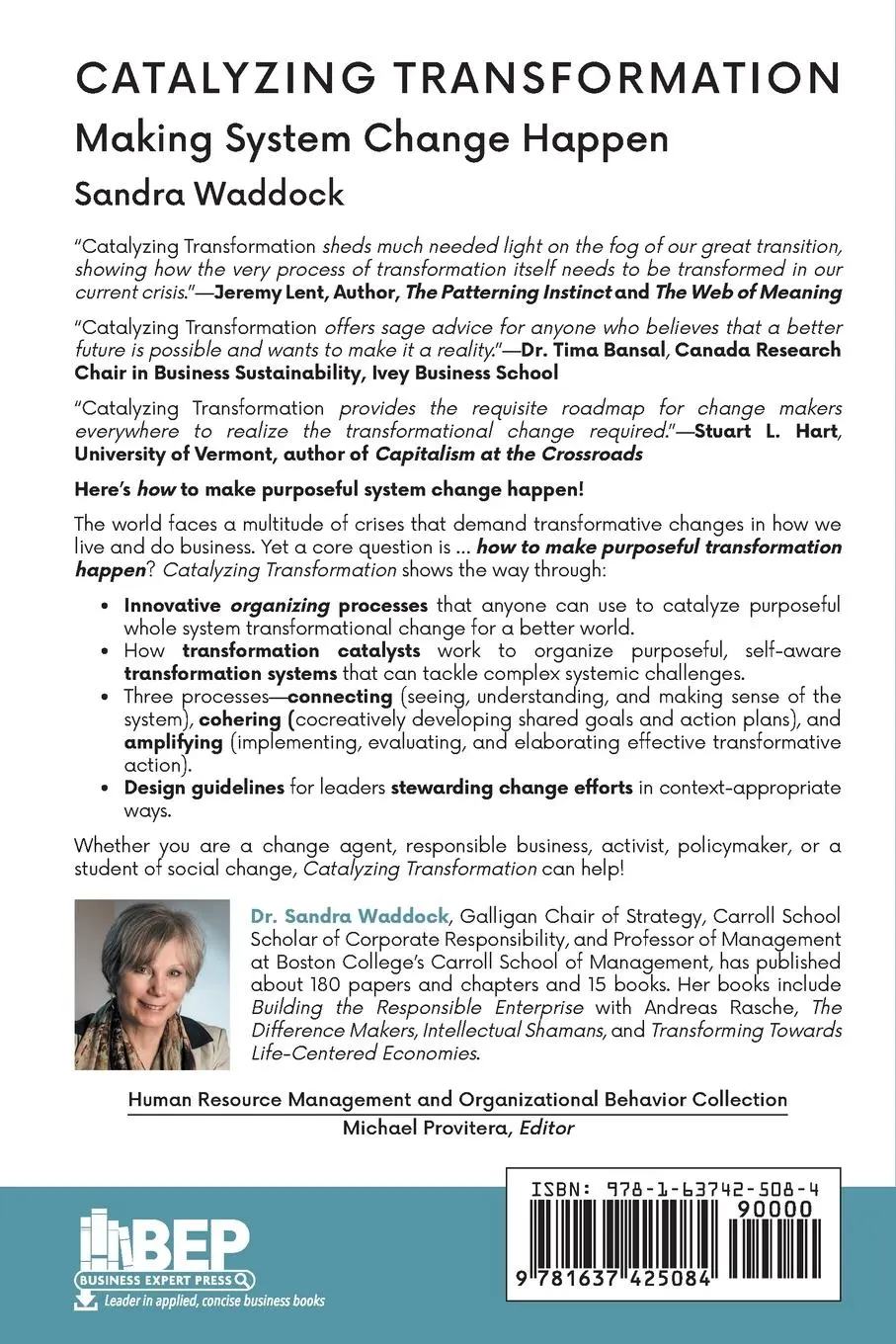 Rückseite: 9781637425084 | Catalyzing Transformation | Making System Change Happen | Waddock