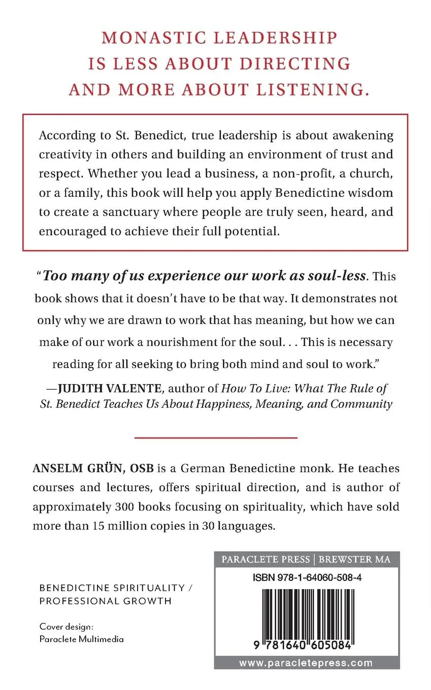 Rückseite: 9781640605084 | Lead Like a Monk | Anselm Grün | Taschenbuch | Englisch | 2022
