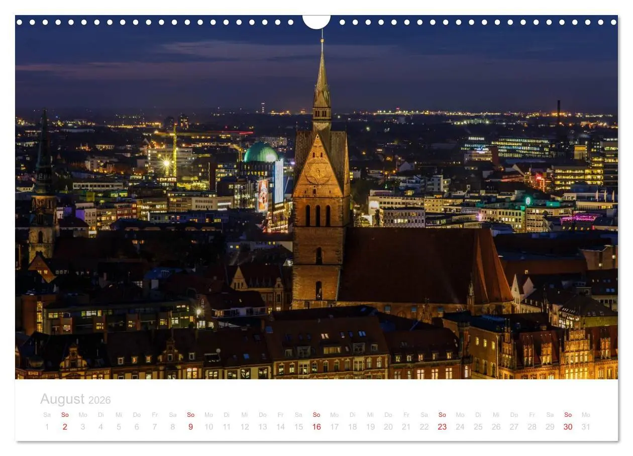 Bild: 9783457975084 | Hannover bei Nacht (Wandkalender 2026 DIN A3 quer), CALVENDO...