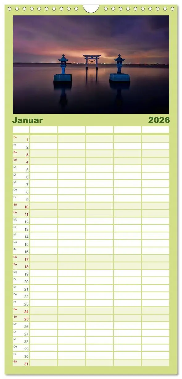 Bild: 9783516515084 | Familienplaner 2026 - Japan. Im Land der aufgehenden Sonne mit 5...