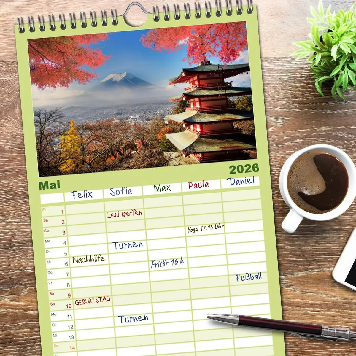 Bild: 9783516515084 | Familienplaner 2026 - Japan. Im Land der aufgehenden Sonne mit 5...