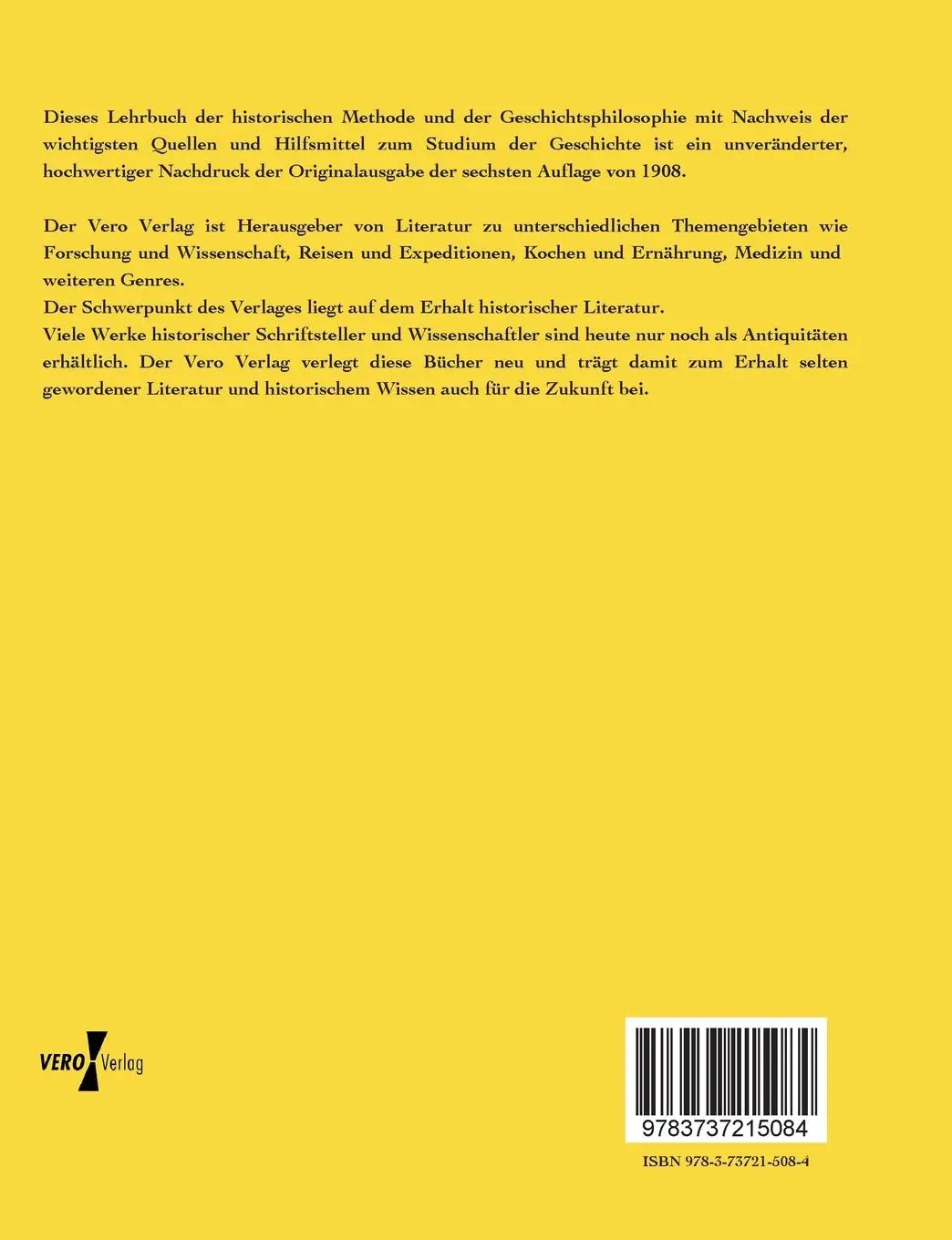 Rückseite: 9783737215084 | Lehrbuch der historischen Methode und der Geschichtsphilosophie | Buch