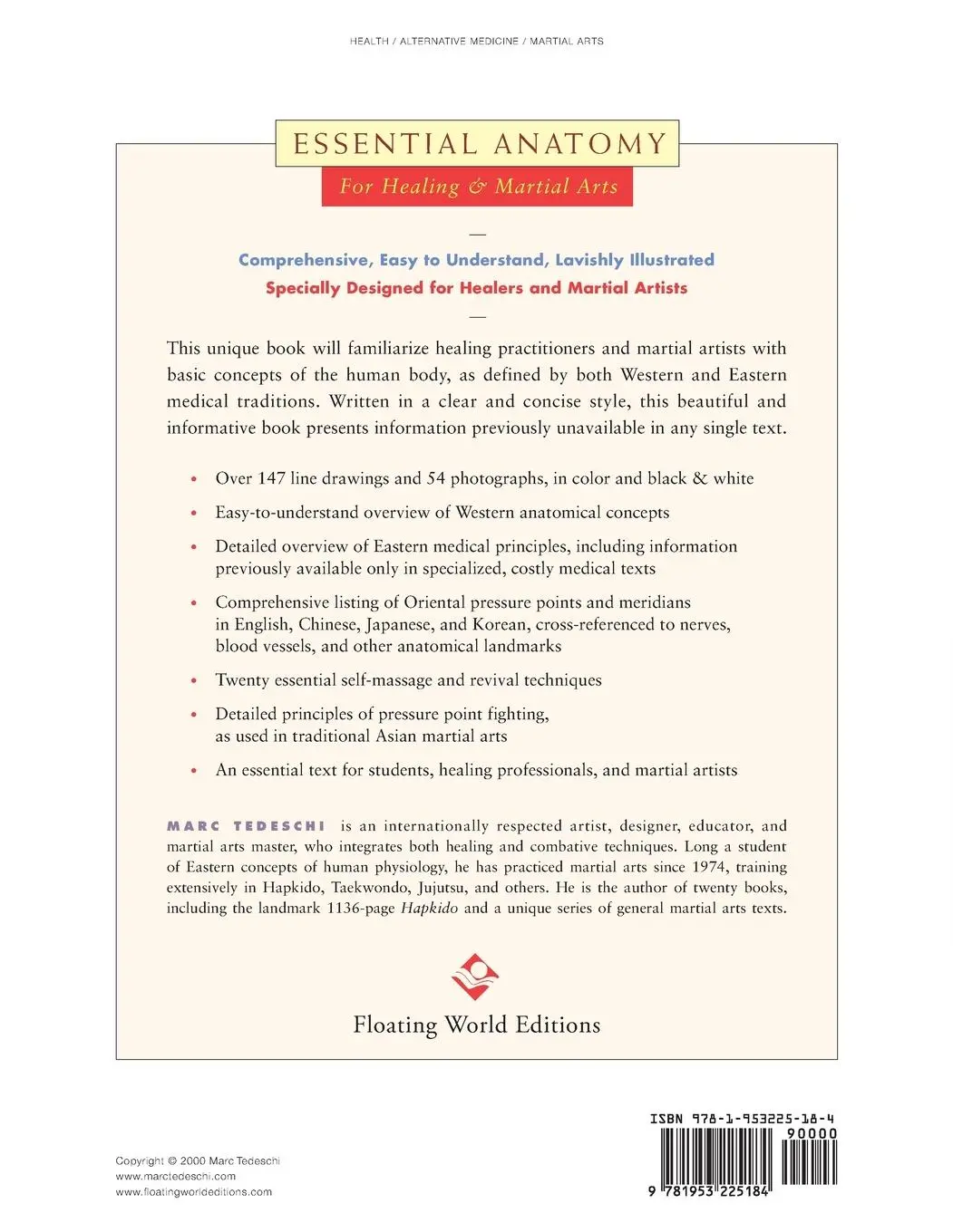 Rückseite: 9781953225184 | Essential Anatomy | For Healing and Martial Arts | Marc Tedeschi
