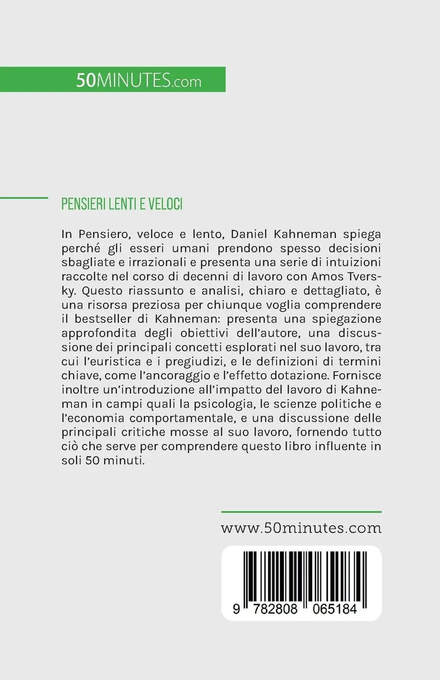 Rückseite: 9782808065184 | Pensieri lenti e veloci | Dries Glorieux | Taschenbuch | Italienisch