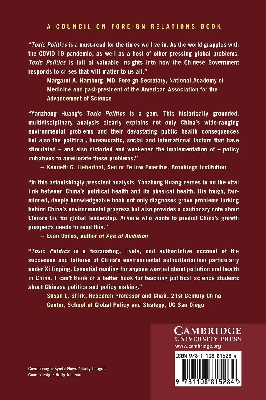 Rückseite: 9781108815284 | Toxic Politics | Yanzhong Huang | Taschenbuch | Englisch | 2020