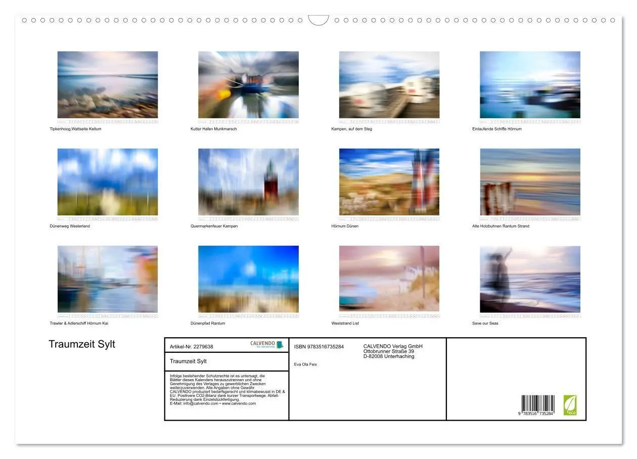 Bild: 9783516735284 | Traumzeit Sylt (Wandkalender 2026 DIN A2 quer), CALVENDO...