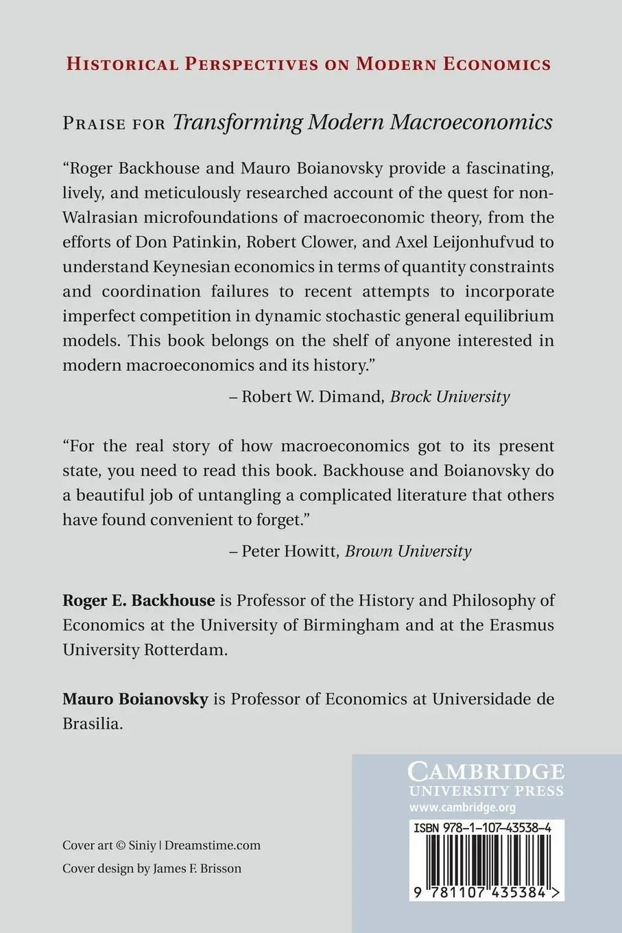 Rückseite: 9781107435384 | Transforming Modern Macroeconomics | Roger E. Backhouse (u. a.) | Buch
