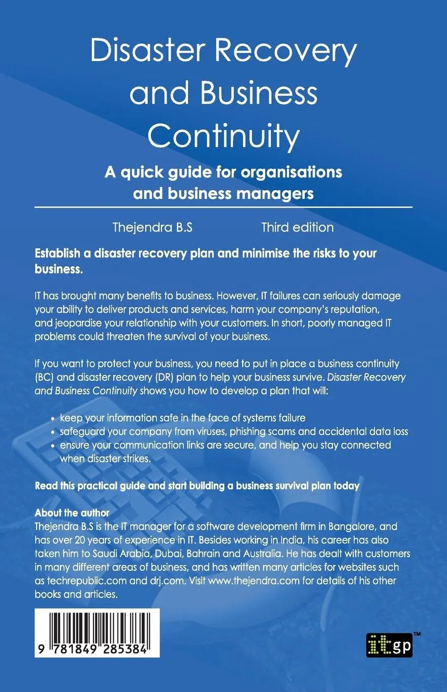 Rückseite: 9781849285384 | Disaster Recovery and Business Continuity | Thejendra B. S. (u. a.)