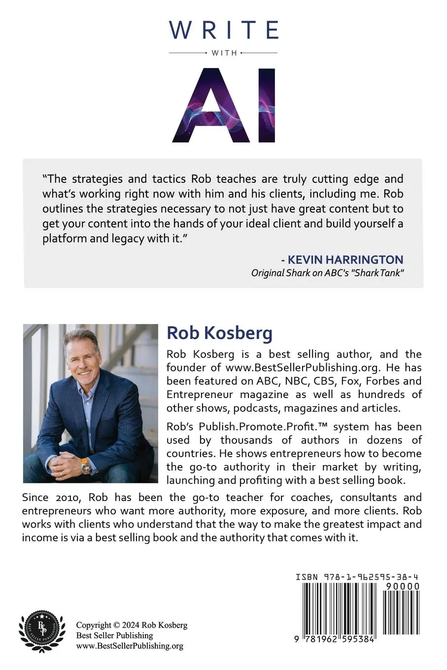 Rückseite: 9781962595384 | Write with AI | Rob Kosberg | Taschenbuch | Englisch | 2024