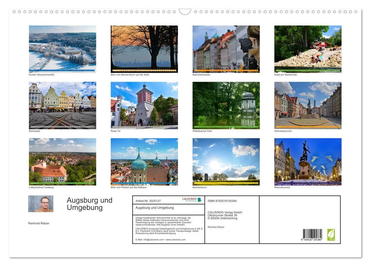 Bild: 9783516105384 | Augsburg und Umgebung (Wandkalender 2026 DIN A2 quer), CALVENDO...