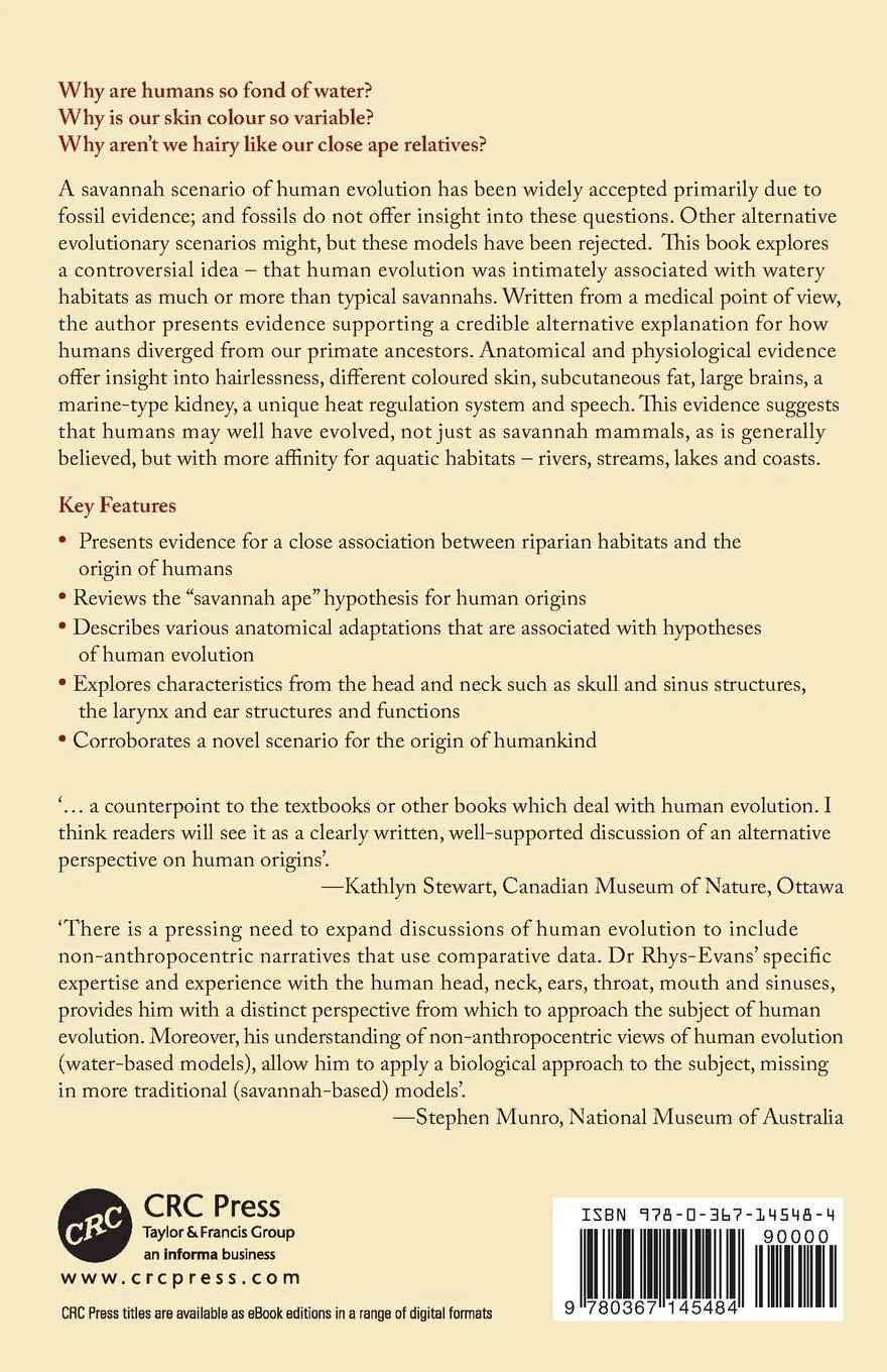 Rückseite: 9780367145484 | The Waterside Ape | An Alternative Account of Human Evolution | Evans