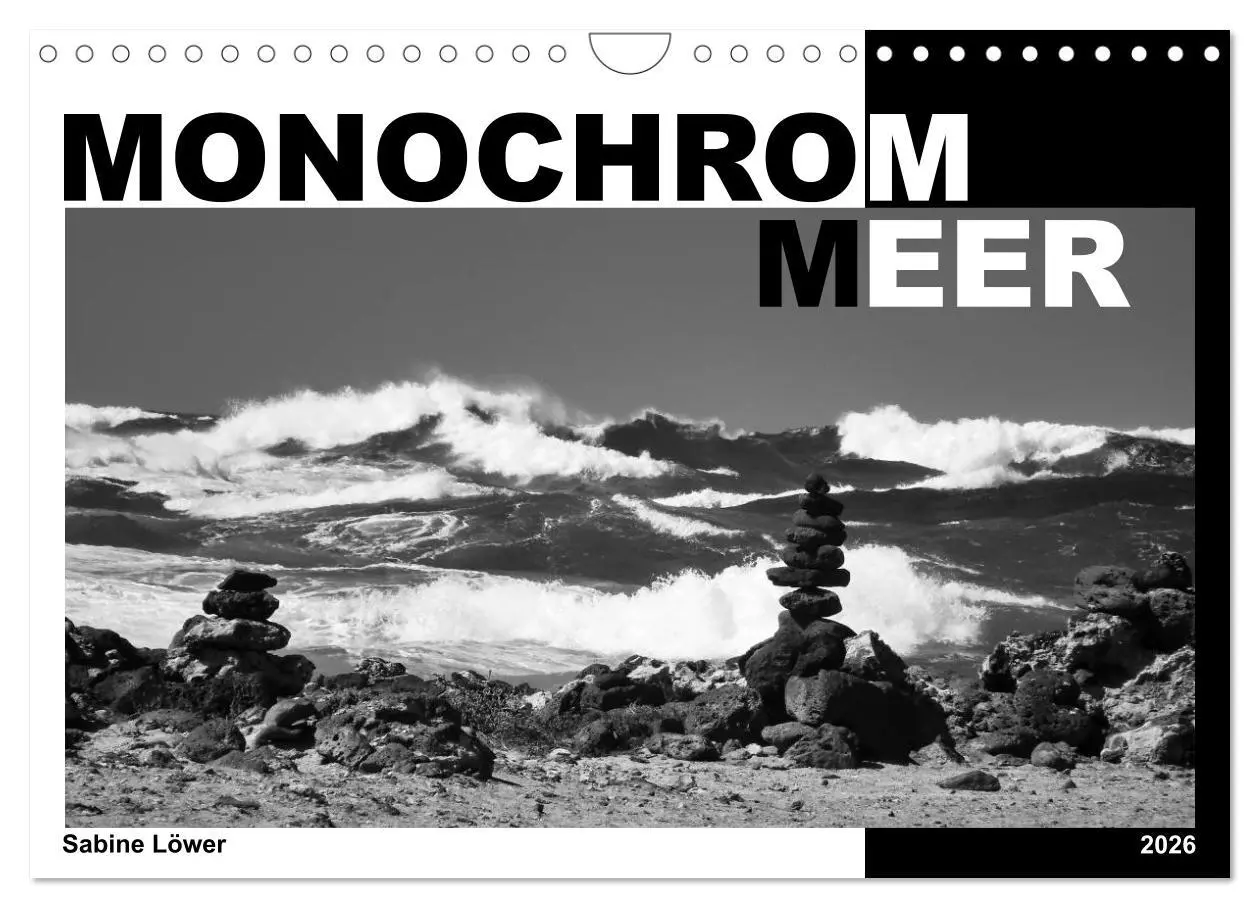 Cover: 9783457935484 | Monochrom Meer (Wandkalender 2026 DIN A4 quer), CALVENDO...