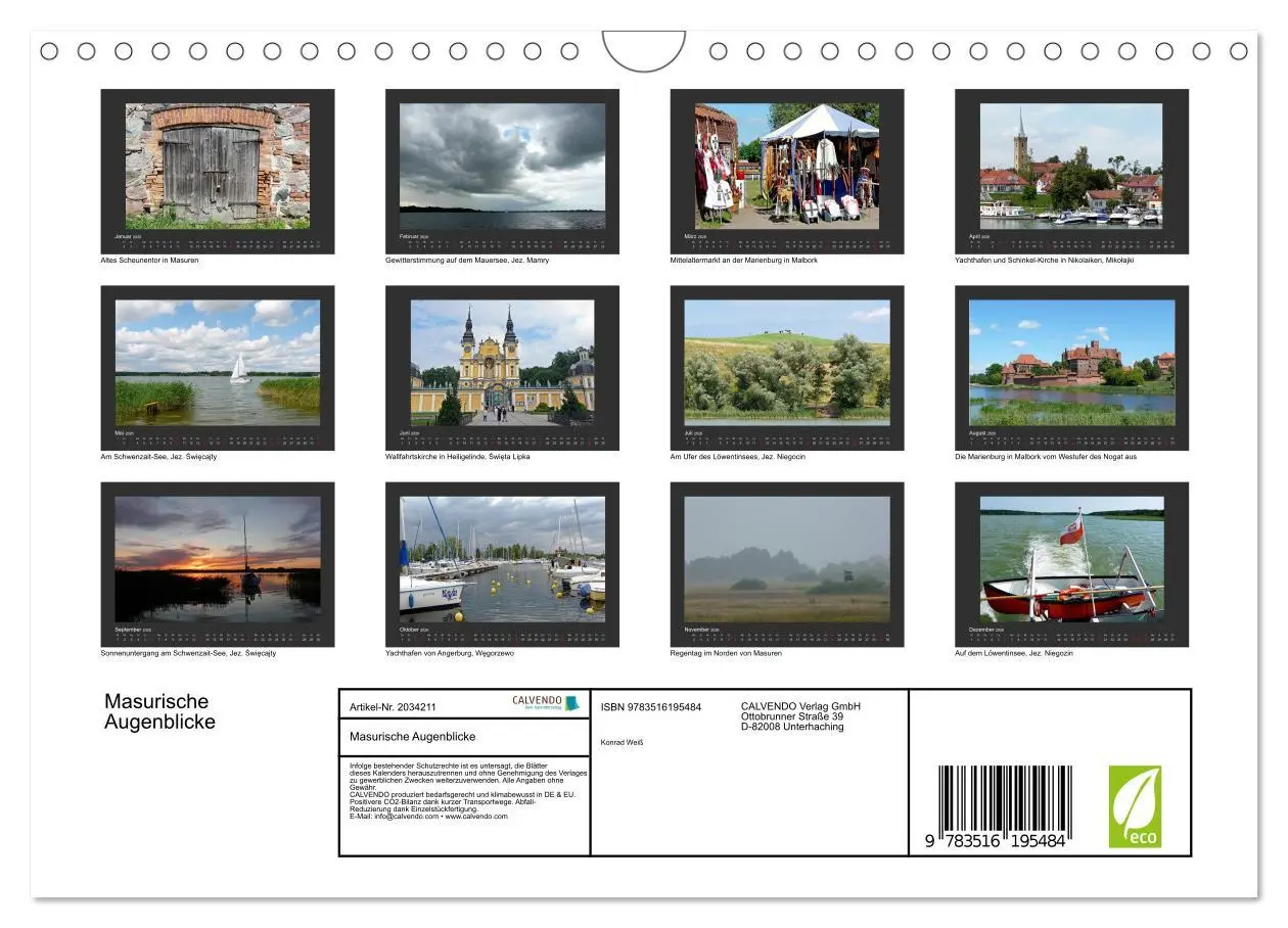 Bild: 9783516195484 | Masurische Augenblicke (Wandkalender 2026 DIN A4 quer), CALVENDO...