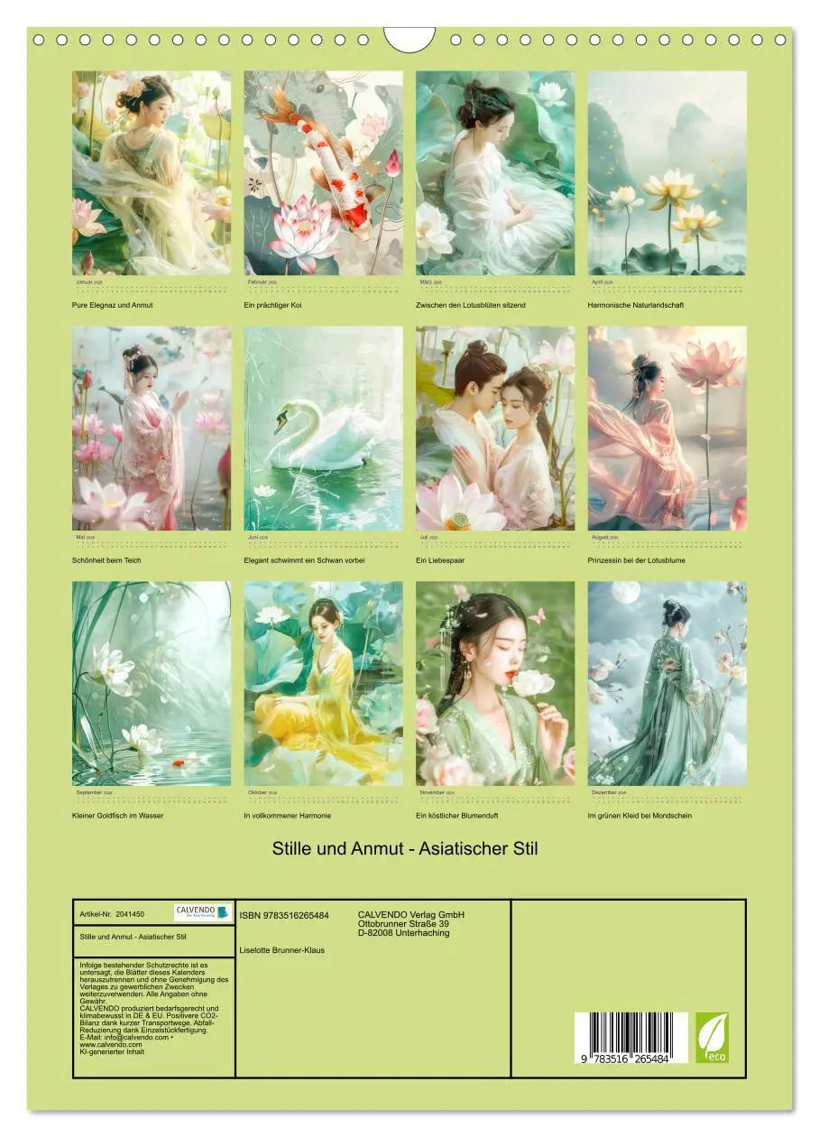 Bild: 9783516265484 | Stille und Anmut - Asiatischer Stil (Wandkalender 2026 DIN A3...