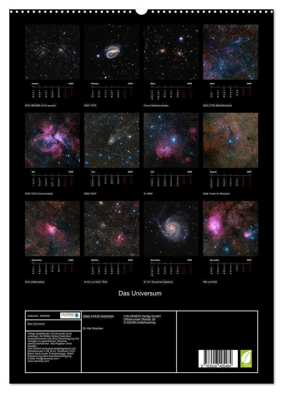 Bild: 9783516405484 | Das Universum (hochwertiger Premium Wandkalender 2026 DIN A2 hoch),...