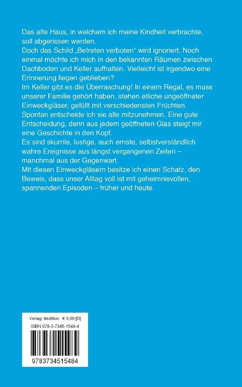 Rückseite: 9783734515484 | Geschichten aus dem Einweckglas | Andreas Hoffmann | Taschenbuch