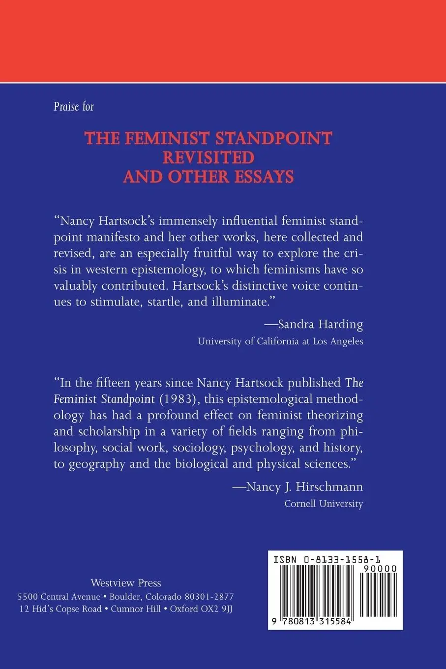 Rückseite: 9780813315584 | The Feminist Standpoint Revisited, and Other Essays | Nancy Hartsock